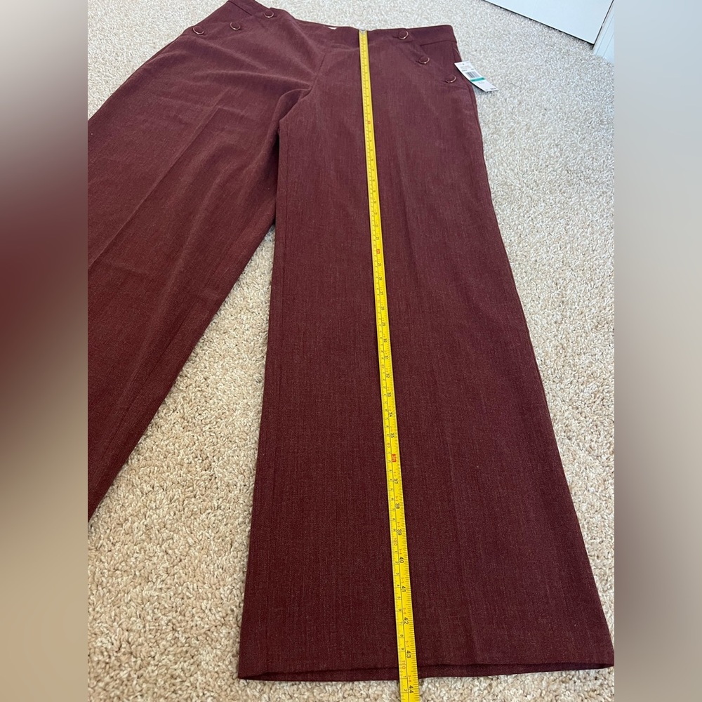 Michael Kors Burgundy Wide-Leg Sailor Pants - Picture 10 of 11